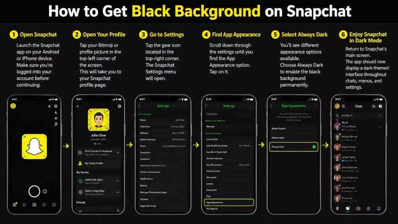 how to get black background on snapchat