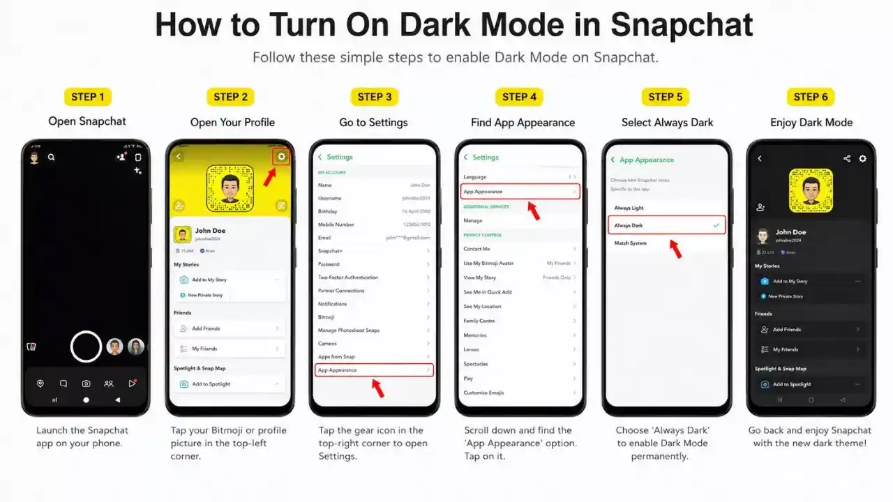 How to Turn on Dark Mode in Snapchat 